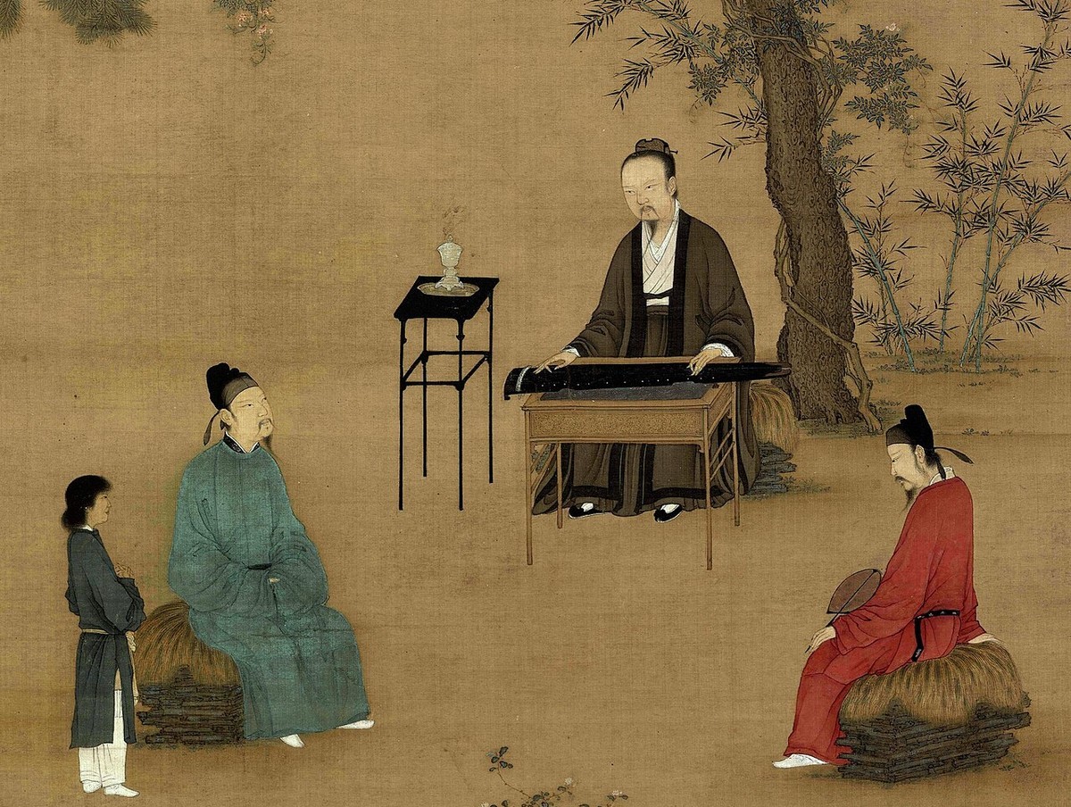 宋徽宗听琴图